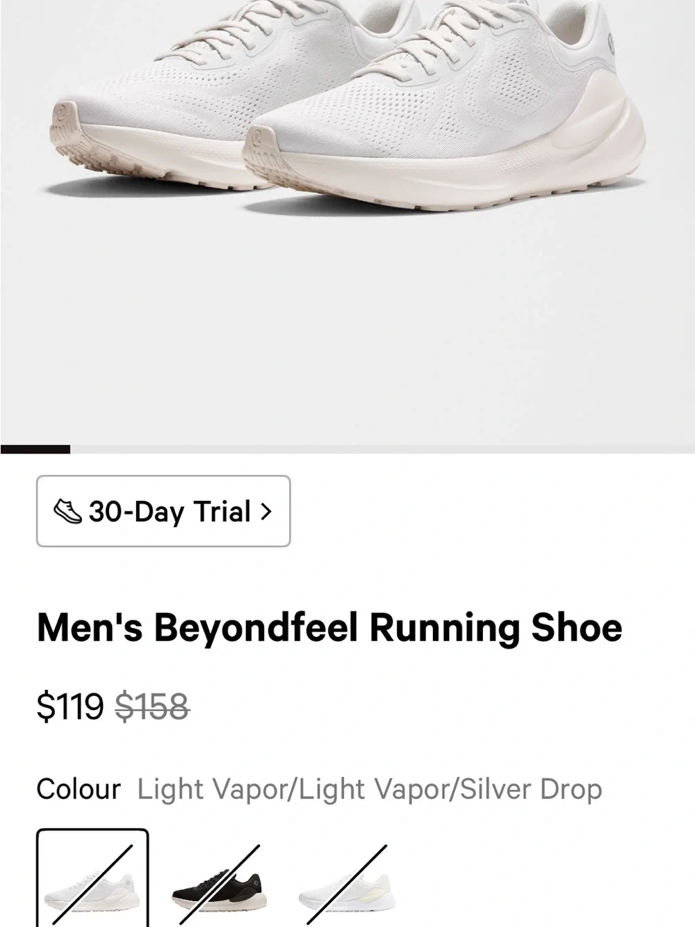 Lululemon Beyondfeel Run White Men's Knit Running Sneakers Size 11